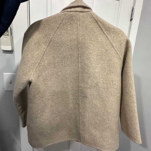 Acne Studios Beige Double-Breasted Wool Coat - Picture 2 of 5